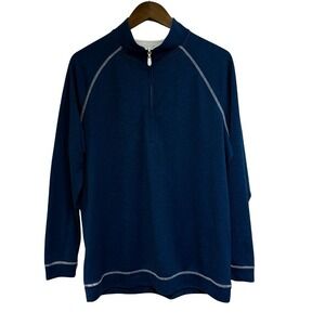 Head Golf Shirt Mens L Blue 1/4 Zip Performance Pullover Long Sleeve Lightweight